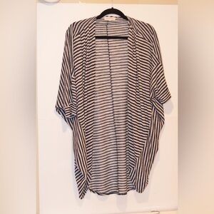 Painted Threads Striped Shawl Oversized Sweater 3/4 Length Sleeve